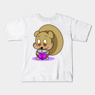 Squirrel Drinking Nut Boba! Kids T-Shirt